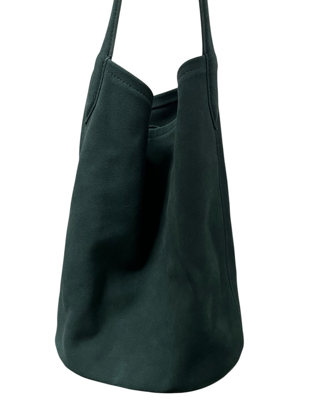 J. CREW BERKLEY Green Suede Leather Bucket Bag - Picture 3 of 5